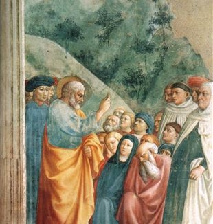 Cappella Brancacci, <em>O sermão de São Pedro</em>