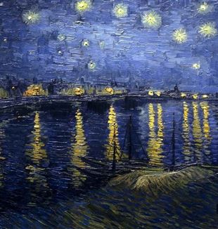 Van Gogh, "Noite estrelada sobre o Ródano", 1888, Museu d'Orsay, Paris.