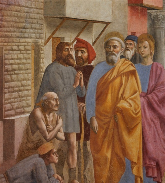 Masaccio. São Pedro cura os enfermos.