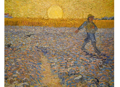 “O semeador ao entardecer”, de Vincent van Gogh, 1888, Museu Kröller-Müller de Otterlo (©Wikimedia Commons).
